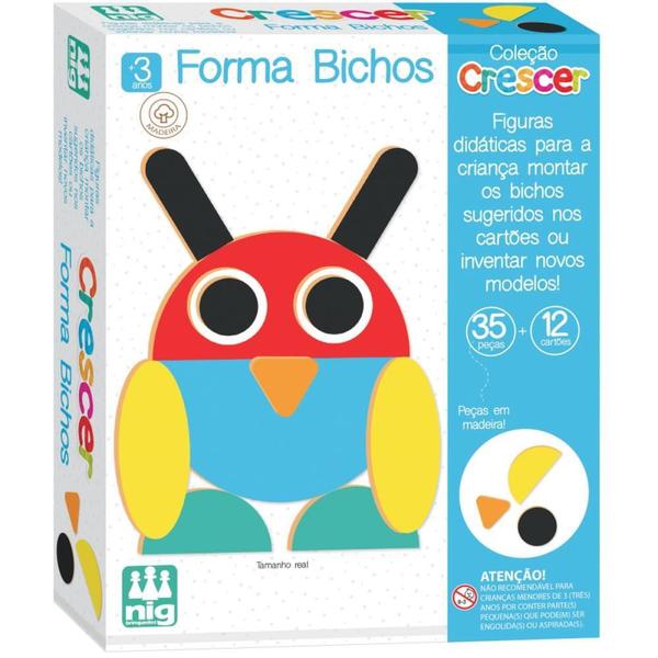 Brinquedo Educativo Forma Bichos em Madeira - Nig Brinquedos Imagem de Brinquedo Educativo Forma Bichos em Madeira