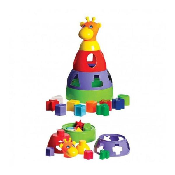 Imagem de Brinquedo Educativo Girafa Didatica Com Blocos Merco Toys