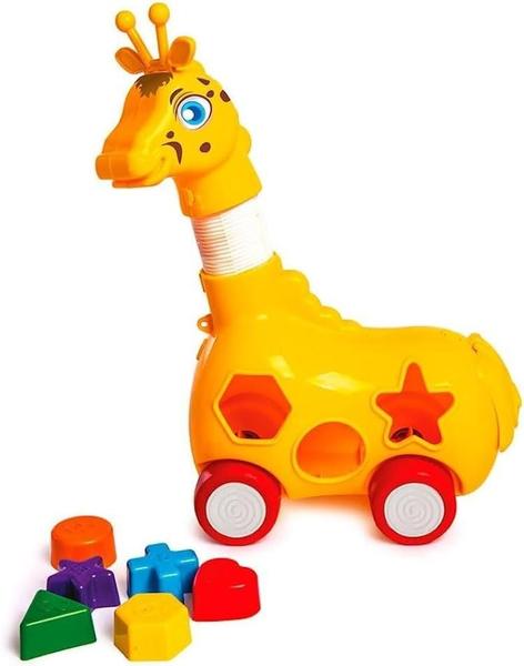 Imagem de Brinquedo Educativo Girafa Didática Puxa Estica Pescoço 7Pç