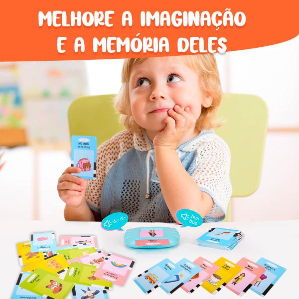 Imagem de Brinquedo Educativo Infantil Cardkids 224 Palavras Aprender Inglês Português Fala Card Cartão Alfabetização