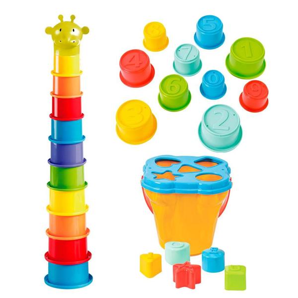 Brinquedo Educativo Infantil Encaixe Formas Blocos De Montar - Maptoy Imagem de Brinquedo Educativo Infantil Encaixe Formas Blocos De Montar - Maptoy