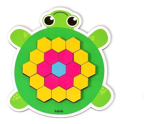 Imagem de Brinquedo Educativo Infantil Mosaico Tartaruguinha Babebi