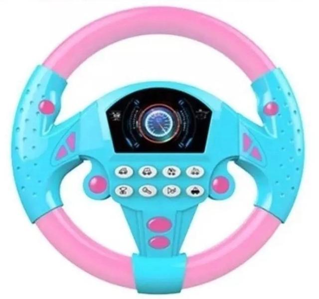 Imagem de Brinquedo Educativo Infantil Musical Volante Interativo Com Sons e Luzes Rosa ENVIO RÁPIDO