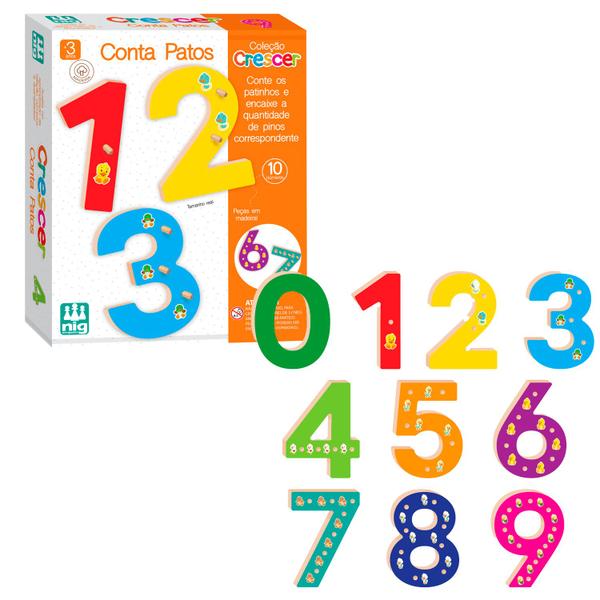 Brinquedo Educativo Infantil Pedagógico Conta Patos 10 Peças - Nig Brinquedos Imagem de Brinquedo Educativo Infantil Pedagógico Conta Patos 10 Peças - Nig Brinquedos