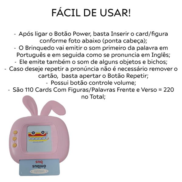 Imagem de Brinquedo Educativo Infantil Tradutor Eletrônico Português para Inglês Aprender Inglês Som Usb