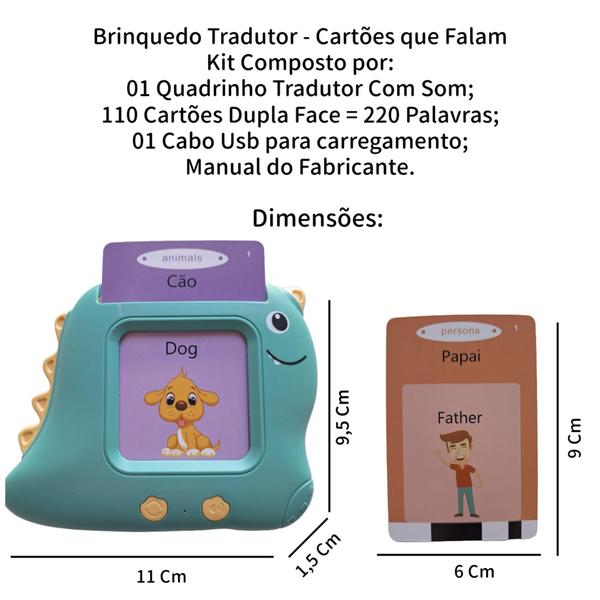 Imagem de Brinquedo Educativo Infantil Tradutor Eletrônico Português para Inglês Aprender Inglês Som Usb