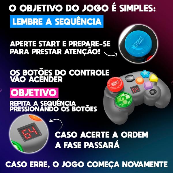 Brinquedo Educativo Joystick Jogo Da Memória E Pegue A Luz Com Som E Luz 64 Niveis - Dm Toys Imagem de Brinquedo Educativo Joystick Jogo Da Memória E Pegue A Luz Com Som E Luz 64 Niveis
