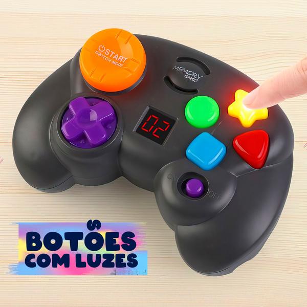 Brinquedo Educativo Joystick Jogo Da Memória E Pegue A Luz Com Som E Luz 64 Niveis - Dm Toys Imagem de Brinquedo Educativo Joystick Jogo Da Memória E Pegue A Luz Com Som E Luz 64 Niveis