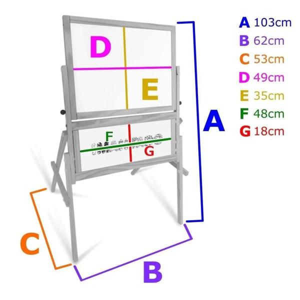 Imagem de Brinquedo Educativo Lousa Quadro Magnético 3 em 1 Divertido Criativo