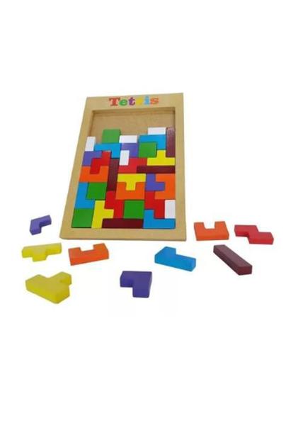 Imagem de Brinquedo Educativo Madeira Quebra Cabeça Tetris Criança