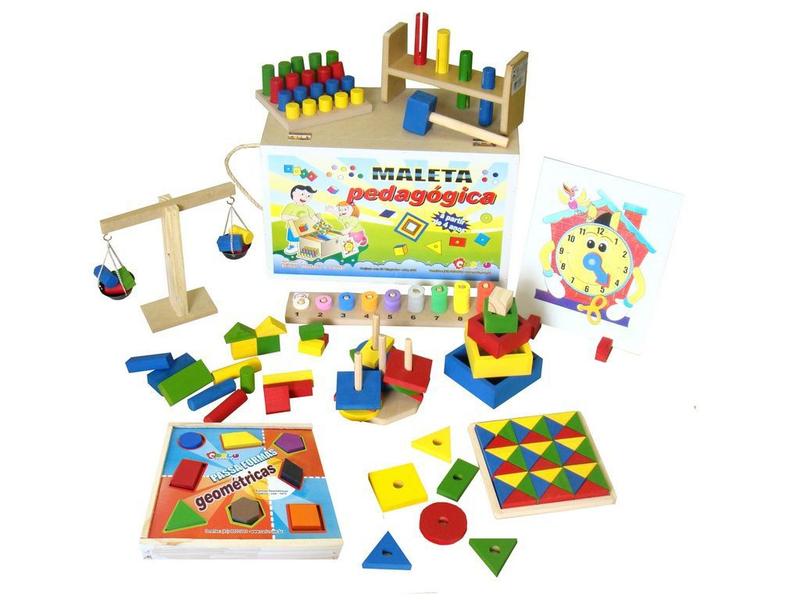 Imagem de Brinquedo Educativo Maleta Baú Pedagogica Conjunto Educativo Com 10 Jogos