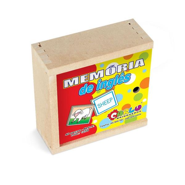 Imagem de Brinquedo Educativo Memória Inglês MDF 40 Peças