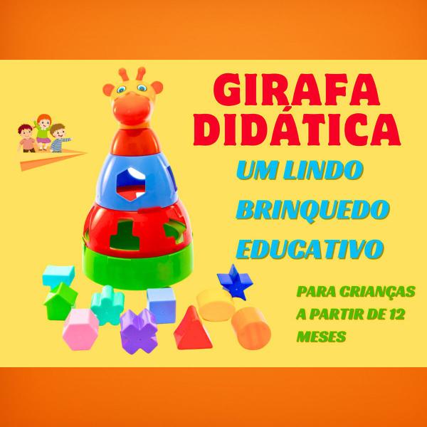 Imagem de Brinquedo Educativo Mesa Menino Menina Encaixe girafa Didática Bebe