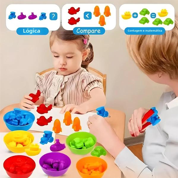 Brinquedo Educativo Montessori de Arco-Íris - Contagem, Matemática e Cognição para Bebês Imagem de Brinquedo Educativo Montessori de Arco-Íris - Contagem, Matemática e Cognição para Bebês