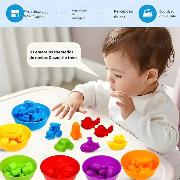 Brinquedo Educativo Montessori de Arco-Íris - Contagem, Matemática e Cognição para Bebês Imagem de Brinquedo Educativo Montessori de Arco-Íris - Contagem, Matemática e Cognição para Bebês