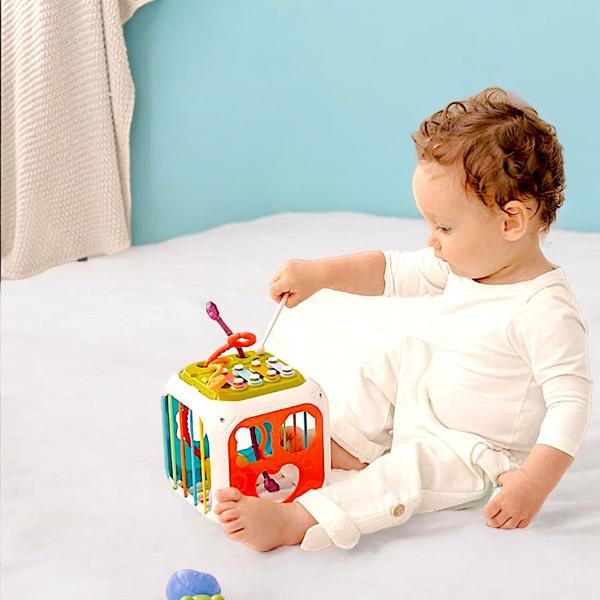 Imagem de Brinquedo Educativo Para Bebe Cubo Didatico Buba Sensoriais