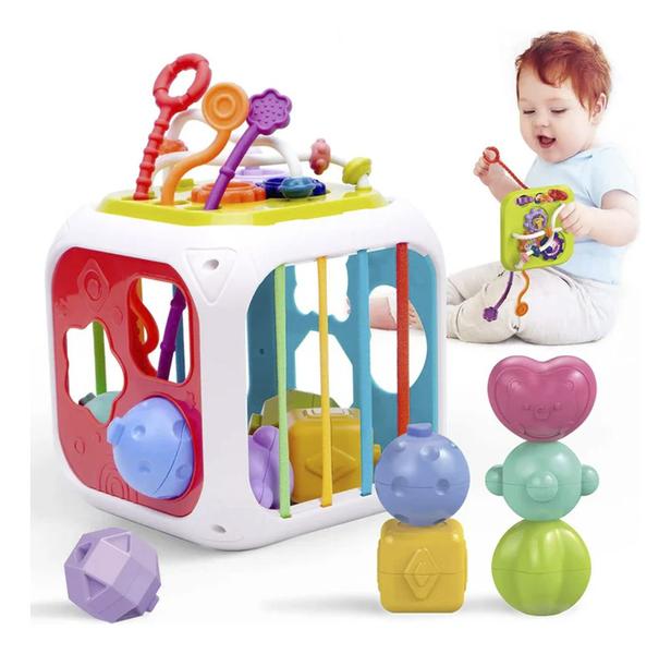 Imagem de Brinquedo Educativo para Bebês Cubo 7 em 1 Poli Baby - Polibrinq