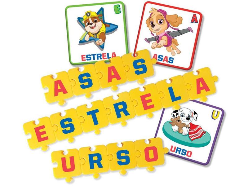 Imagem de Brinquedo Educativo Patrulha Canina - Monta Palavras Alfabeto 62 Peças Elka