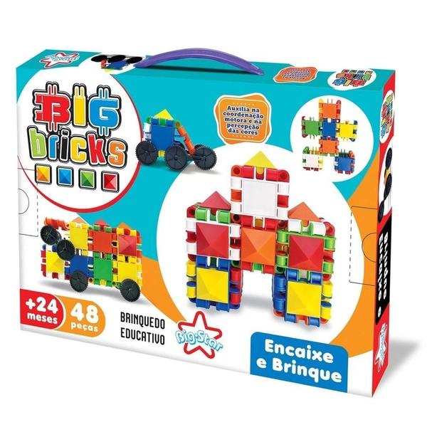 Imagem de Brinquedo Educativo Peças Encaixar Big Bricks 48 Peças Big