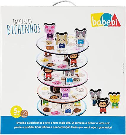 Imagem de Brinquedo Educativo Pedagógico Empilhe os Bichinhos - Babebi