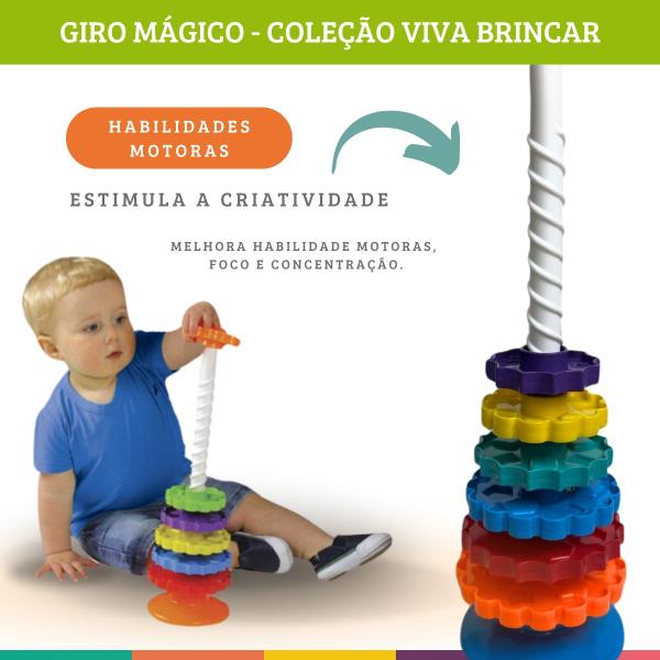 Imagem de Brinquedo Educativo Pedagógico Giro Mágico Com 8 Peças Mk326