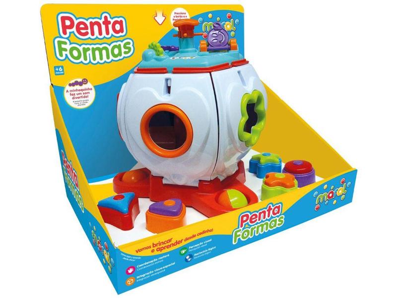 Imagem de Brinquedo Educativo Penta Formas Emite Som Maral - 6 Peças