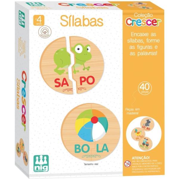 Imagem de Brinquedo Educativo Silabas em Madeira 40PCS