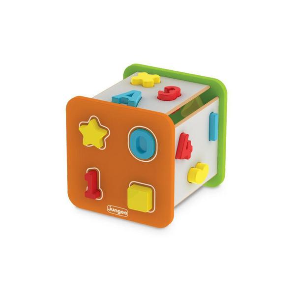 Imagem de Brinquedo Educativo Super Cubo Didático Em Madeira Com Peças Plásticas 850 - Junges