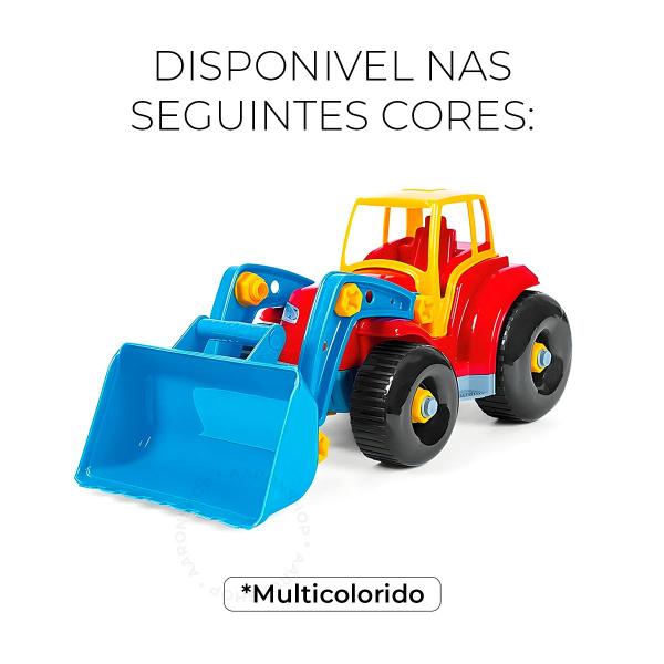 Imagem de Brinquedo Educativo Trator Didático Colorido Poliplac Desmontável