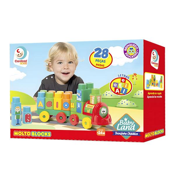 Brinquedo Educativo Trenzinho Baby Land Com 28 Peças Blocos Molto Blocks - Cardoso Imagem de Brinquedo Educativo Trenzinho Baby Land Com 28 Peças Blocos Molto Blocks