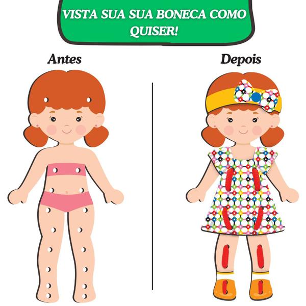 Imagem de Brinquedo Educativo Veste e Brinca Alinhavos Infantil Nig