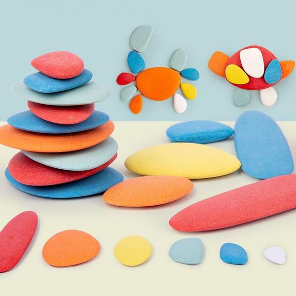 Imagem de Brinquedo educativo Wokex Rainbow Transparent Pebbles Jenga