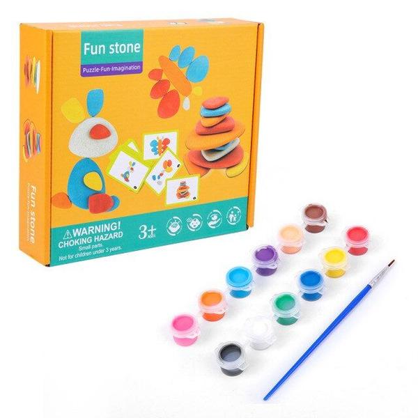 Imagem de Brinquedo educativo Wokex Rainbow Transparent Pebbles Jenga