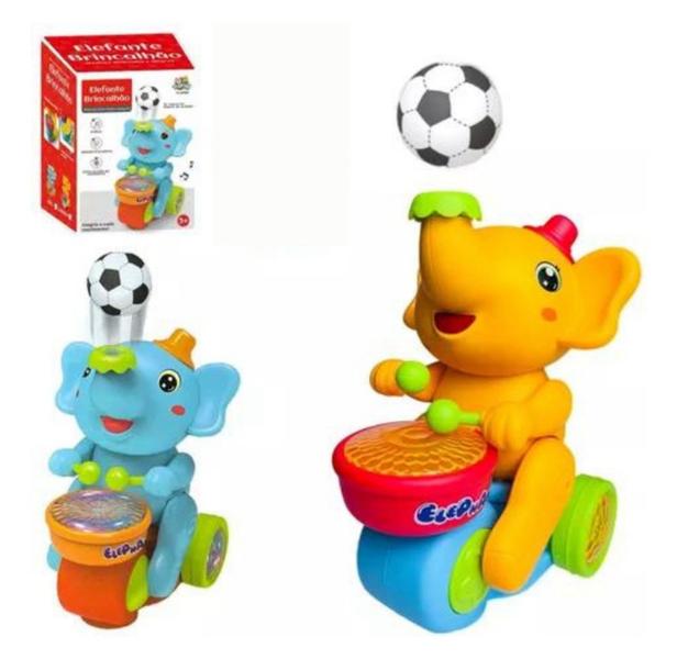 Imagem de Brinquedo Elefante Equilibrista Bola flutua no ar Infantil Com Som Luz Anda