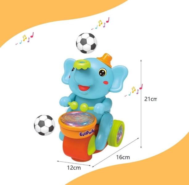 Imagem de Brinquedo Elefante Equilibrista Bola flutua no ar Infantil Com Som Luz Anda