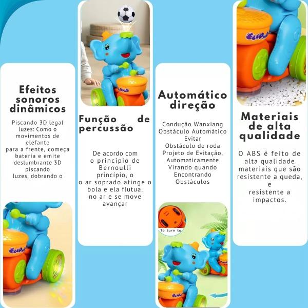 Imagem de Brinquedo Elefante Musical Divertido Equilibrista Para Menina Educativo E Interativo Produto De Qualidade Entrega Rapida