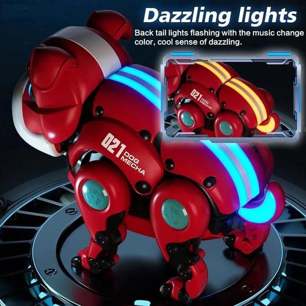 Brinquedo Eletrônico Cachorro Robô Musical Com Luzes Coloridas Anda - Toy king Imagem de Brinquedo Eletrônico Cachorro Robô Musical Com Luzes Coloridas Anda