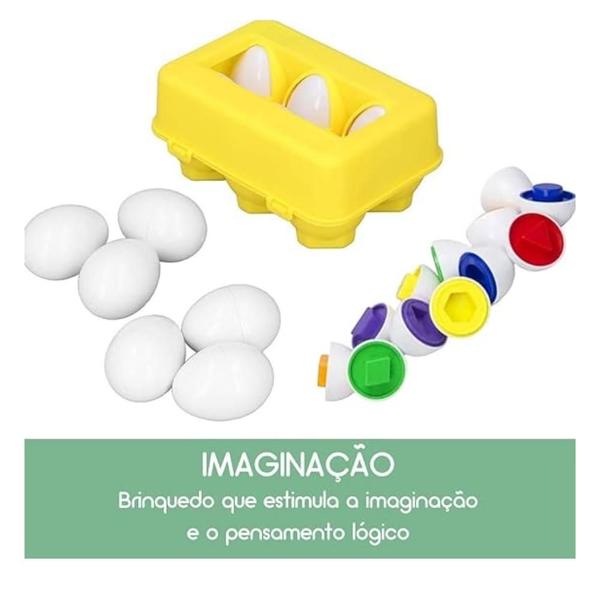 Imagem de Brinquedo Encaixa Ovos  Cores e Formas Educativas para Bebês