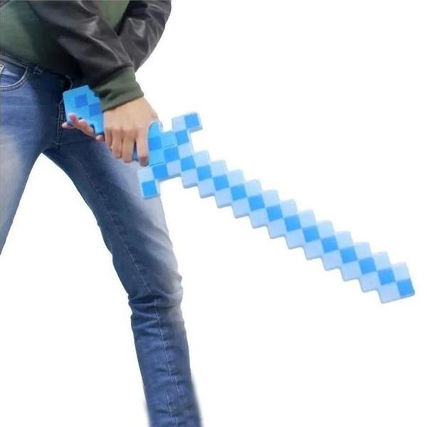 Brinquedo Espada Pixel 58Cm Diamante Com Som E Luz À Pilha - Azul - TIKTOYS Imagem de Brinquedo Espada Pixel 58Cm Diamante Com Som E Luz À Pilha - Azul