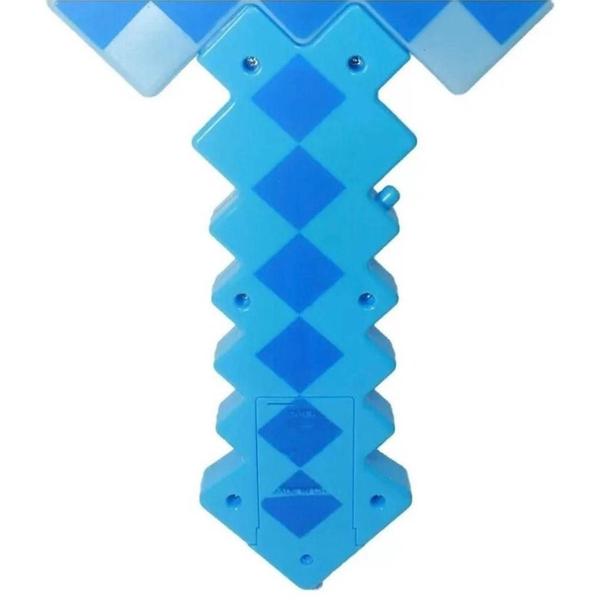 Imagem de Brinquedo Espada Pixel  58cm Diamante com Som e Luz à Pilha - Azul