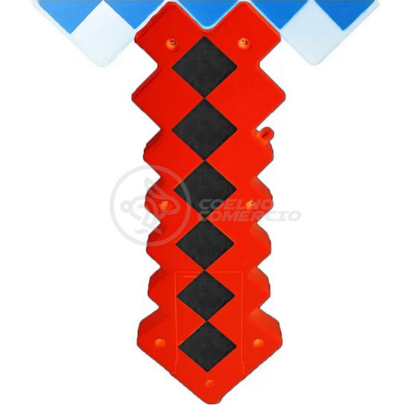 Brinquedo Espada Pixel 58cm Diamante com Som e Luz à Pilha - DRAIK Imagem de Brinquedo Espada Pixel 58cm Diamante com Som e Luz à Pilha