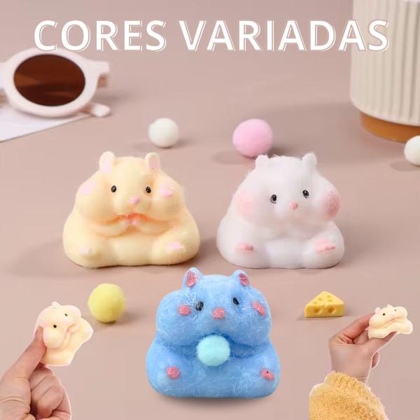 Imagem de  Brinquedo Estica e Puxa Divertido Anti Estresse Ratinho - Castela 