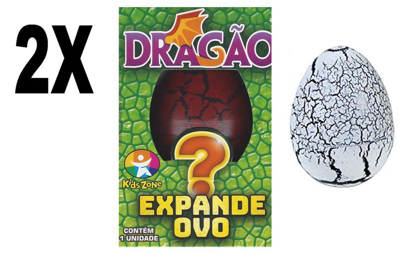 Imagem de Brinquedo Expande Na Agua Kids Dragao Expande Ovo Kit com 2