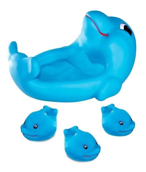 Imagem de Brinquedo Família do Banho Golfinho Azul Baby Lider - 5628