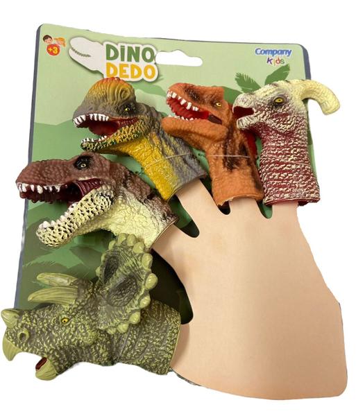 Imagem de Brinquedo Fantoche De Dedos Dinossauros Infantil 5 unidades