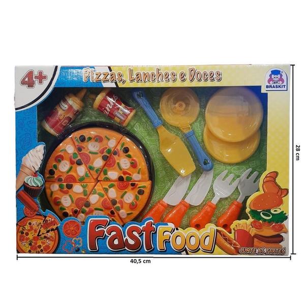 Imagem de Brinquedo Fast Food Infantil Pizza Lanches Doce 9007 Braskit