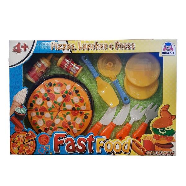 Imagem de Brinquedo Fast Food Infantil Pizza Lanches Doce 9007 Braskit