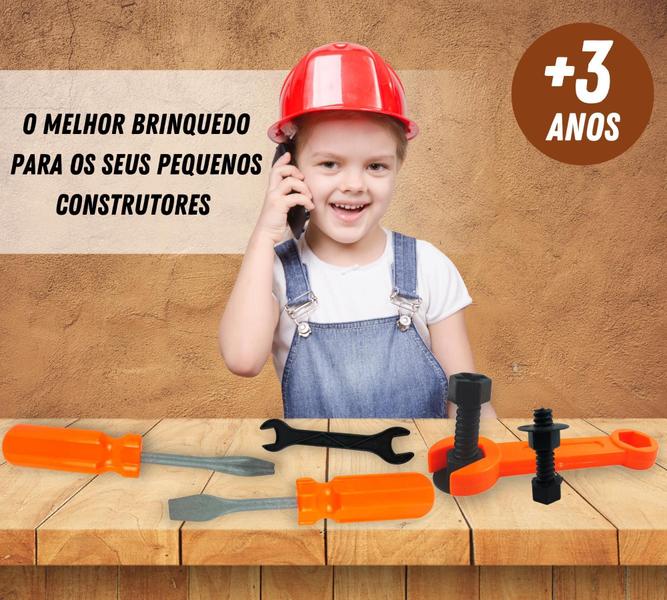 Imagem de Brinquedo Ferramenta Infantil Menino 14 Pç C/ Capacete Cinto - Pica Pau