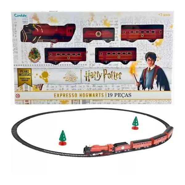 Imagem de Brinquedo Ferrovia Mágica do Harry Potter - Expresso de Hogwarts - 19 Peças - Candide 37001