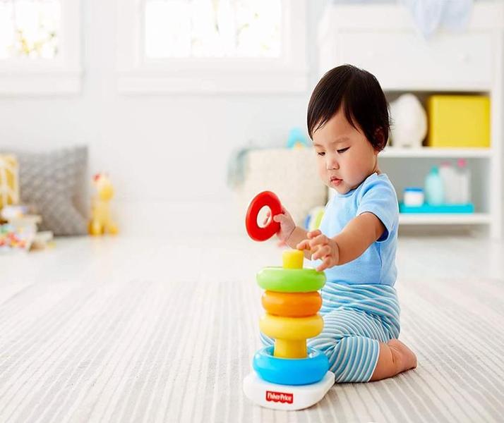 Imagem de Brinquedo Fisher Price Bebê 1 Ano Pirâmide De Argolas Mattel